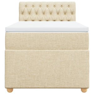 Κρεβάτι Boxspring με Στρώμα Κρεμ 100 x 200 εκ. Υφασμάτινο