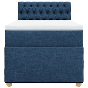 Κρεβάτι Boxspring με Στρώμα Μπλε 100 x 200 εκ. Υφασμάτινο