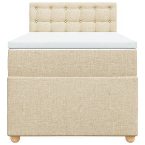 Κρεβάτι Boxspring με Στρώμα Κρεμ 100 x 200 εκ. Υφασμάτινο