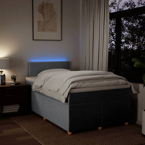 Κρεβάτι Boxspring με Στρώμα Ανοιχτό Γκρι 120x190 εκ. Υφασμάτινο - Pakobazaar