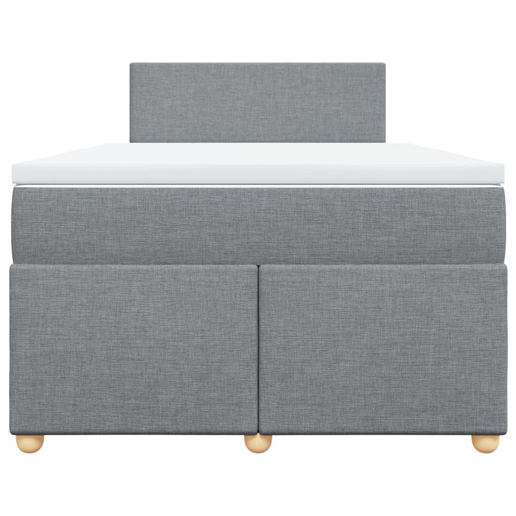 Κρεβάτι Boxspring με Στρώμα Ανοιχτό Γκρι 120x190 εκ. Υφασμάτινο - Pakobazaar