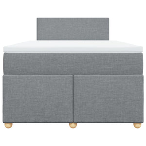 Κρεβάτι Boxspring με Στρώμα Ανοιχτό Γκρι 120x190 εκ. Υφασμάτινο - Pakobazaar