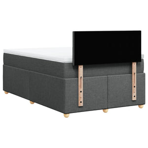Κρεβάτι Boxspring με Στρώμα Σκούρο Γκρι 120x190 εκ Υφασμάτινο - Pakobazaar
