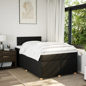 Κρεβάτι Boxspring με Στρώμα Μαύρο 120x190 εκ. Υφασμάτινο - Pakobazaar