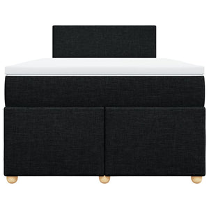 Κρεβάτι Boxspring με Στρώμα Μαύρο 120x190 εκ. Υφασμάτινο - Pakobazaar