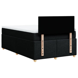 Κρεβάτι Boxspring με Στρώμα Μαύρο 120x190 εκ. Υφασμάτινο - Pakobazaar