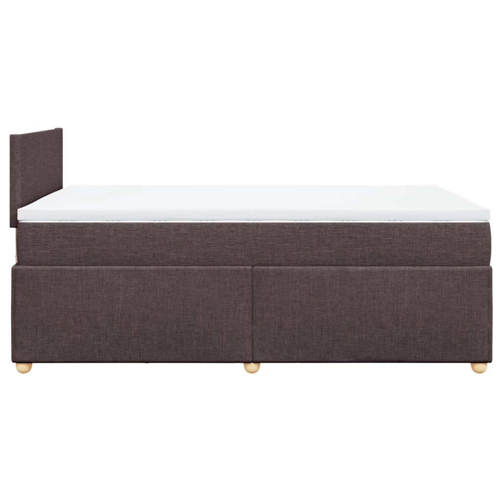 Κρεβάτι Boxspring με Στρώμα Σκούρο Καφέ 120x190 εκ Υφασμάτινο