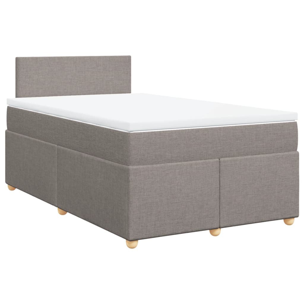 Κρεβάτι Boxspring με Στρώμα Taupe 120x190 εκ. Υφασμάτινο