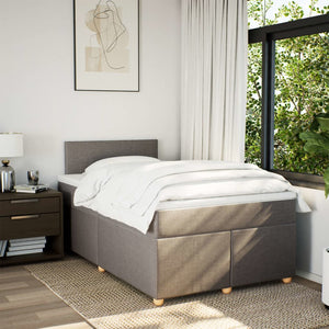 Κρεβάτι Boxspring με Στρώμα Taupe 120x190 εκ. Υφασμάτινο