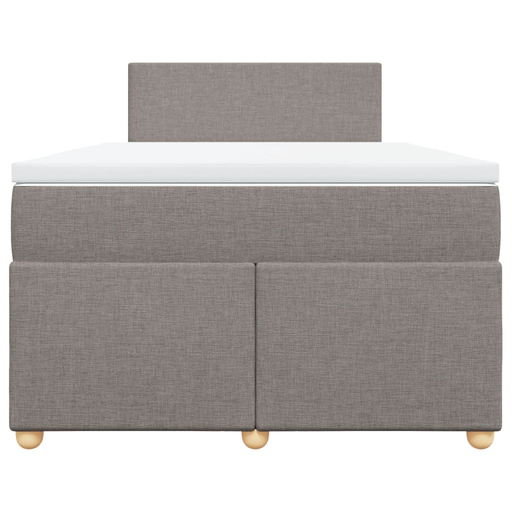 Κρεβάτι Boxspring με Στρώμα Taupe 120x190 εκ. Υφασμάτινο