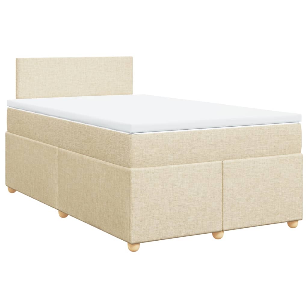 Κρεβάτι Boxspring με Στρώμα Κρεμ 120x190 εκ. Υφασμάτινο - Pakobazaar