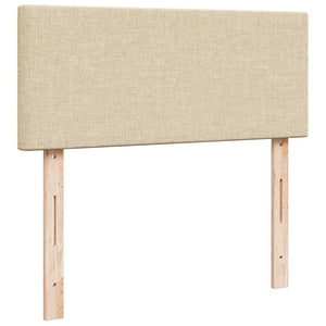 Κρεβάτι Boxspring με Στρώμα Κρεμ 120x190 εκ. Υφασμάτινο - Pakobazaar