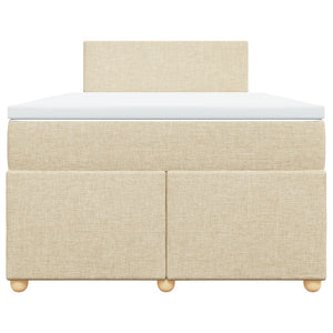Κρεβάτι Boxspring με Στρώμα Κρεμ 120x190 εκ. Υφασμάτινο - Pakobazaar