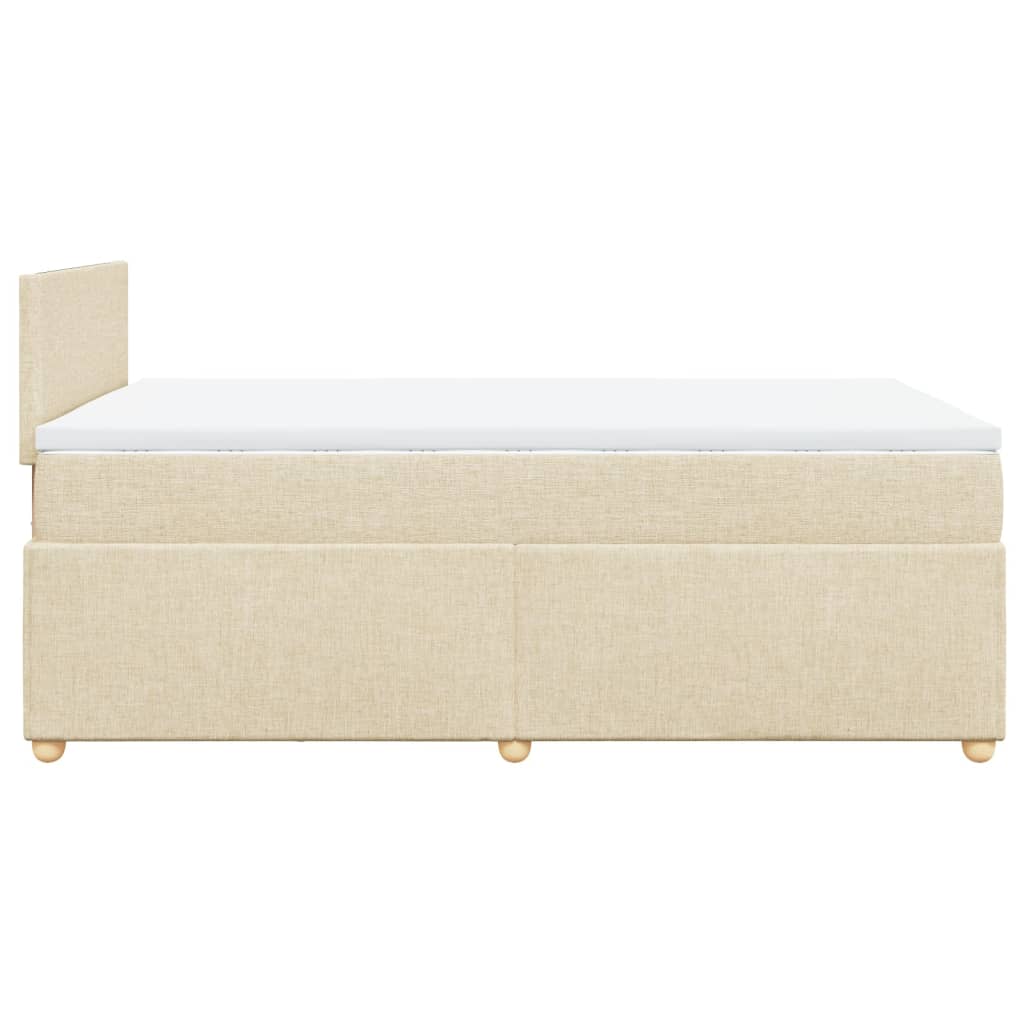 Κρεβάτι Boxspring με Στρώμα Κρεμ 120x190 εκ. Υφασμάτινο - Pakobazaar