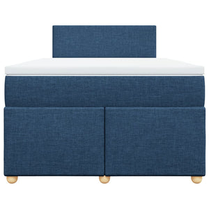Κρεβάτι Boxspring με Στρώμα Μπλε 120x190 εκ. Υφασμάτινο - Pakobazaar