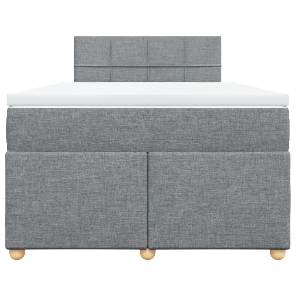 Κρεβάτι Boxspring με Στρώμα Ανοιχτό Γκρι 120x190 εκ. Υφασμάτινο - Pakobazaar