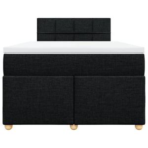 Κρεβάτι Boxspring με Στρώμα Μαύρο 120x190 εκ. Υφασμάτινο - Pakobazaar
