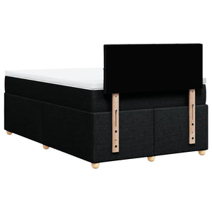 Κρεβάτι Boxspring με Στρώμα Μαύρο 120x190 εκ. Υφασμάτινο - Pakobazaar