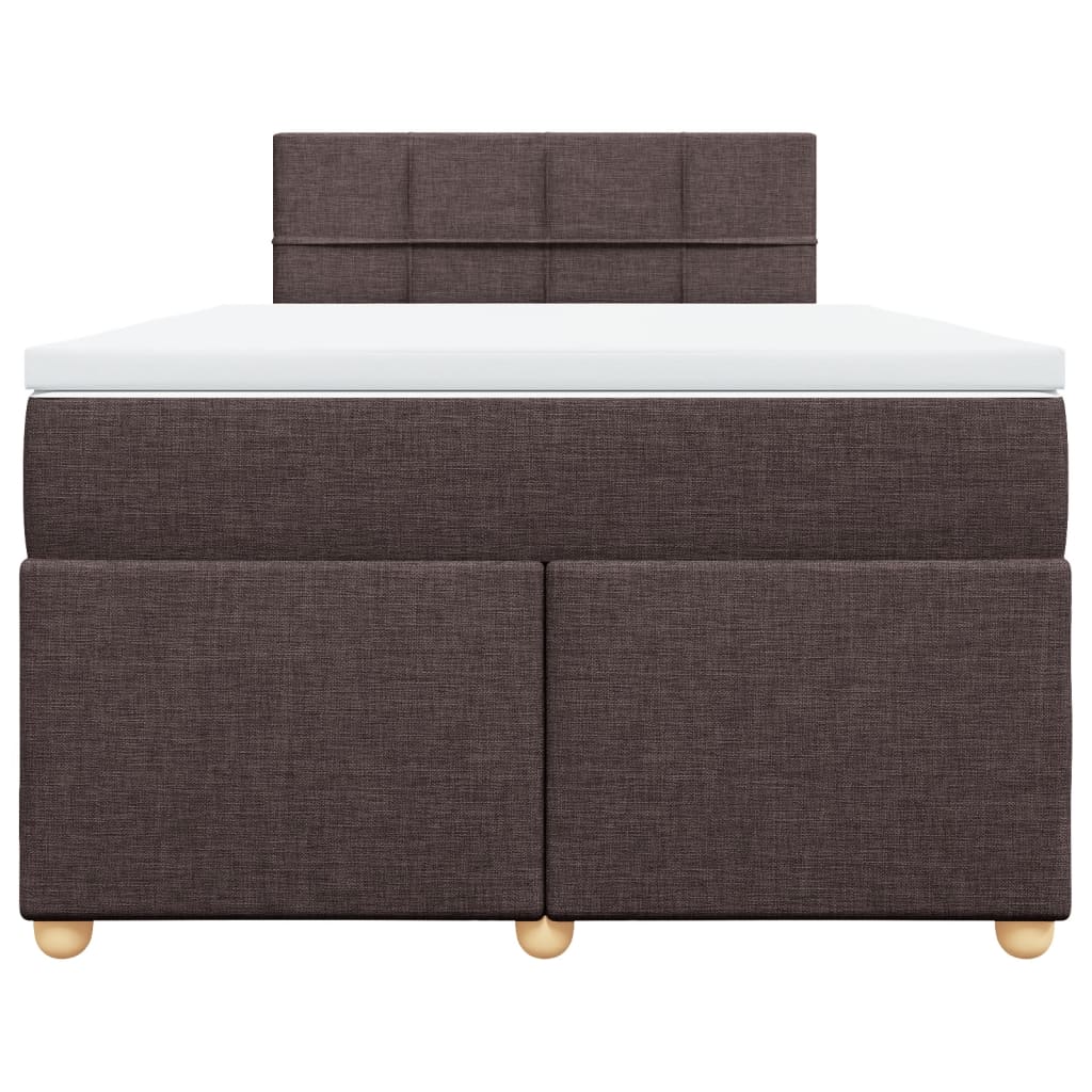 Κρεβάτι Boxspring με Στρώμα Σκούρο Καφέ 120x190 εκ Υφασμάτινο