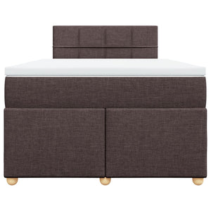 Κρεβάτι Boxspring με Στρώμα Σκούρο Καφέ 120x190 εκ Υφασμάτινο