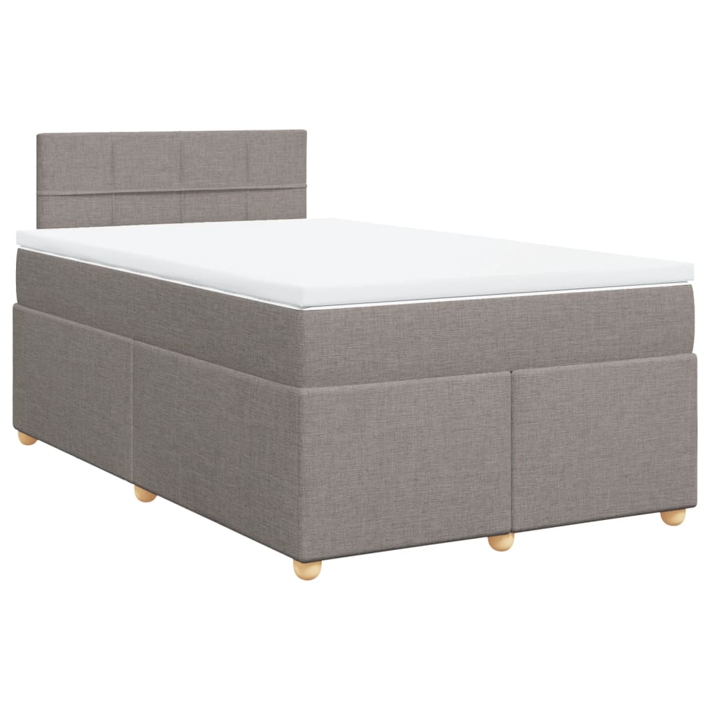 Κρεβάτι Boxspring με Στρώμα Taupe 120x190 εκ. Υφασμάτινο