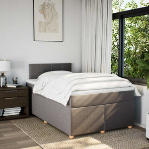 Κρεβάτι Boxspring με Στρώμα Taupe 120x190 εκ. Υφασμάτινο