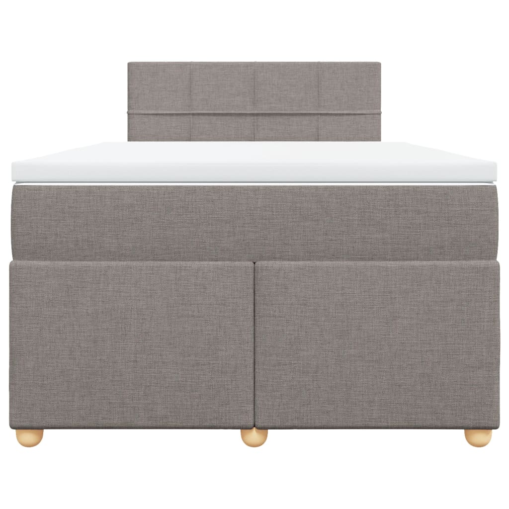 Κρεβάτι Boxspring με Στρώμα Taupe 120x190 εκ. Υφασμάτινο