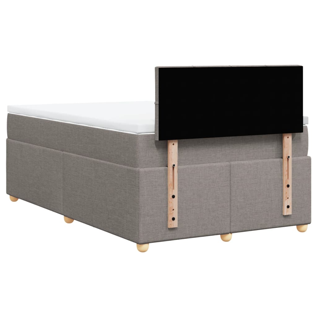 Κρεβάτι Boxspring με Στρώμα Taupe 120x190 εκ. Υφασμάτινο