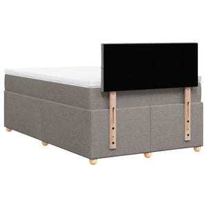 Κρεβάτι Boxspring με Στρώμα Taupe 120x190 εκ. Υφασμάτινο