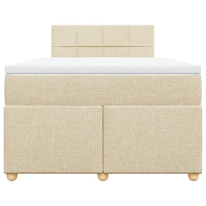 Κρεβάτι Boxspring με Στρώμα Κρεμ 120x190 εκ. Υφασμάτινο - Pakobazaar