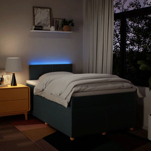 Κρεβάτι Boxspring με Στρώμα Μπλε 120x190 εκ. Υφασμάτινο - Pakobazaar