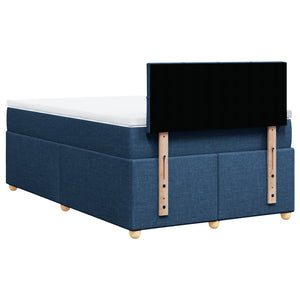 Κρεβάτι Boxspring με Στρώμα Μπλε 120x190 εκ. Υφασμάτινο - Pakobazaar