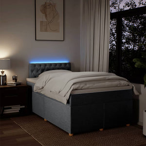 Κρεβάτι Boxspring με Στρώμα Ανοιχτό Γκρι 120x190 εκ. Υφασμάτινο - Pakobazaar
