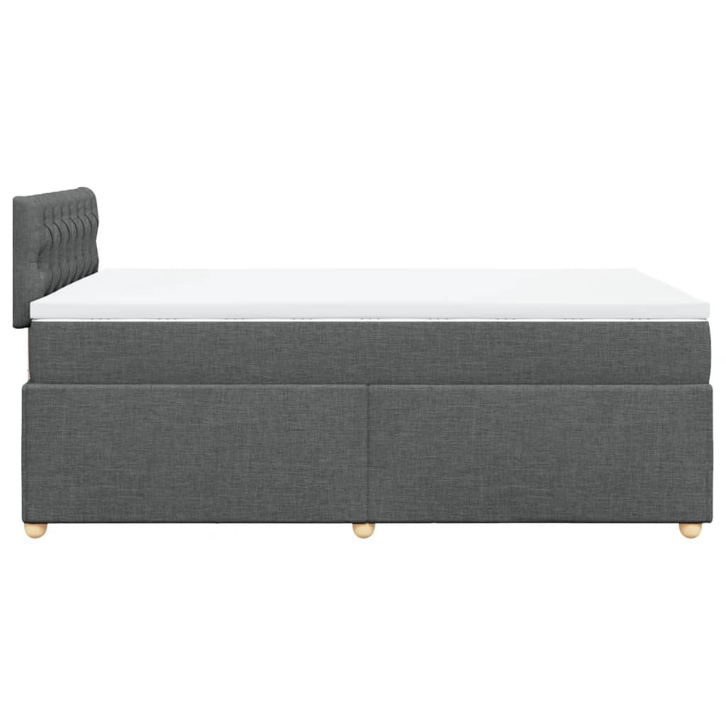 Κρεβάτι Boxspring με Στρώμα Σκούρο Γκρι 120x190 εκ Υφασμάτινο - Pakobazaar
