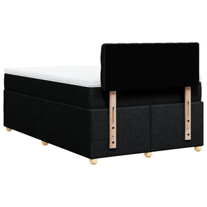 Κρεβάτι Boxspring με Στρώμα Μαύρο 120x190 εκ. Υφασμάτινο - Pakobazaar