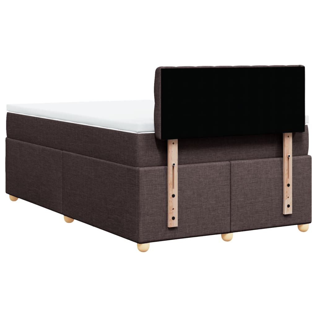 Κρεβάτι Boxspring με Στρώμα Σκούρο Καφέ 120x190 εκ Υφασμάτινο