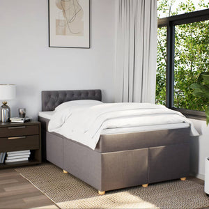Κρεβάτι Boxspring με Στρώμα Taupe 120x190 εκ. Υφασμάτινο - Pakobazaar