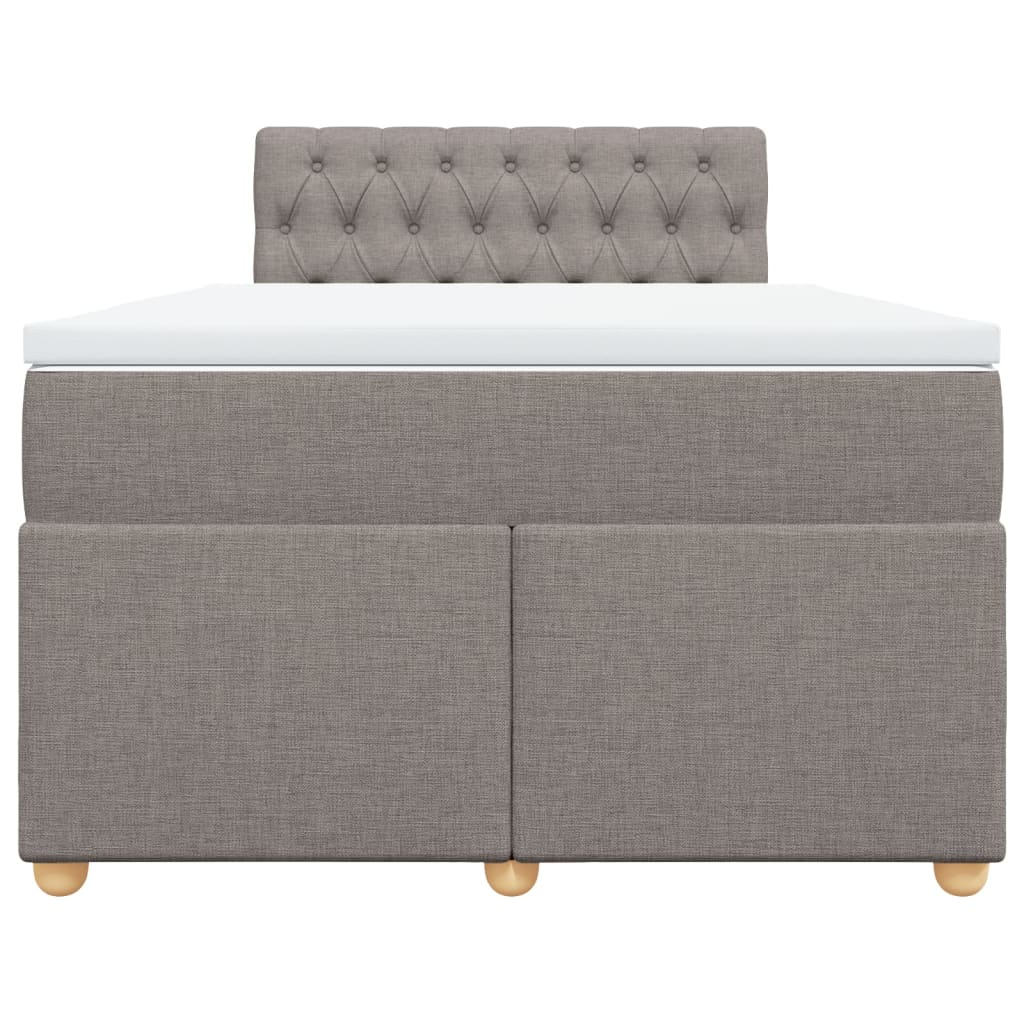 Κρεβάτι Boxspring με Στρώμα Taupe 120x190 εκ. Υφασμάτινο - Pakobazaar