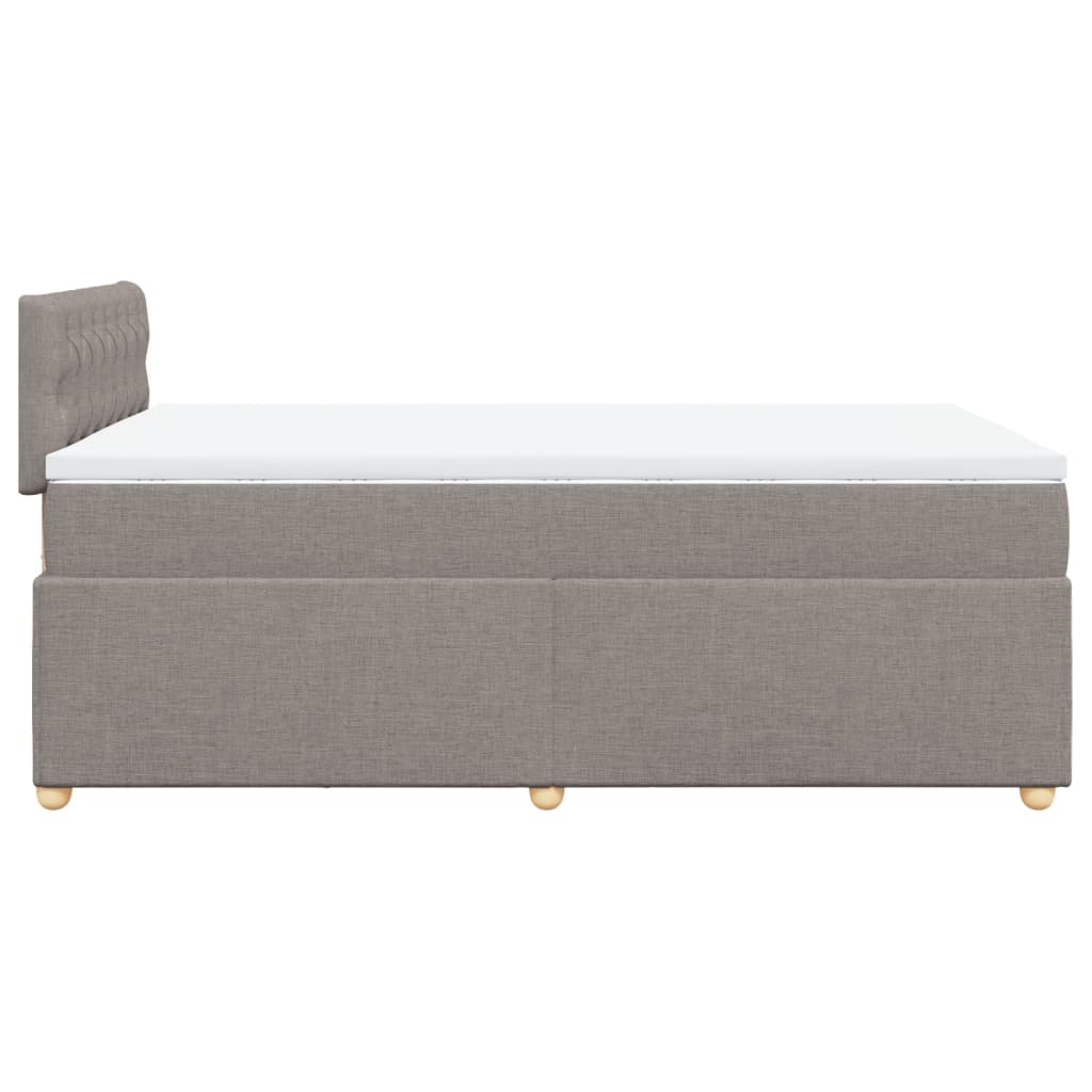 Κρεβάτι Boxspring με Στρώμα Taupe 120x190 εκ. Υφασμάτινο - Pakobazaar