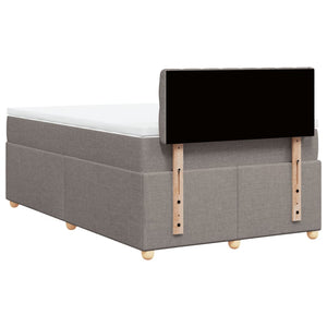 Κρεβάτι Boxspring με Στρώμα Taupe 120x190 εκ. Υφασμάτινο - Pakobazaar
