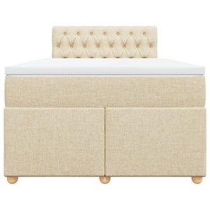 Κρεβάτι Boxspring με Στρώμα Κρεμ 120x190 εκ. Υφασμάτινο - Pakobazaar