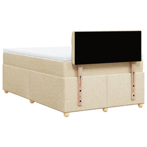 Κρεβάτι Boxspring με Στρώμα Κρεμ 120x190 εκ. Υφασμάτινο - Pakobazaar