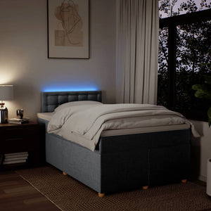 Κρεβάτι Boxspring με Στρώμα Ανοιχτό Γκρι 120x190 εκ. Υφασμάτινο - Pakobazaar