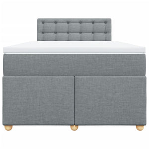 Κρεβάτι Boxspring με Στρώμα Ανοιχτό Γκρι 120x190 εκ. Υφασμάτινο - Pakobazaar