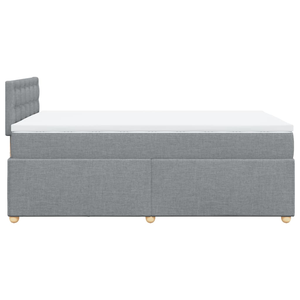 Κρεβάτι Boxspring με Στρώμα Ανοιχτό Γκρι 120x190 εκ. Υφασμάτινο - Pakobazaar