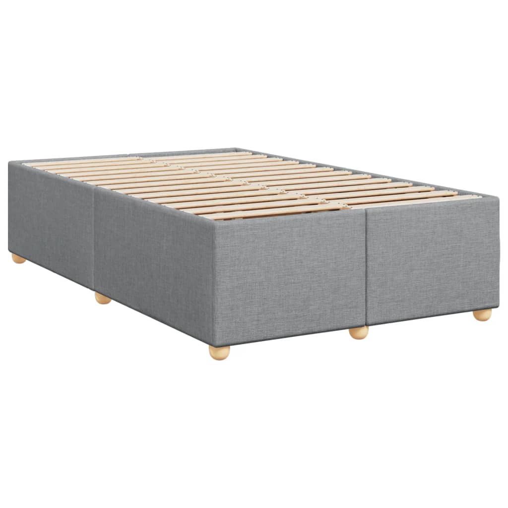 Κρεβάτι Boxspring με Στρώμα Ανοιχτό Γκρι 120x190 εκ. Υφασμάτινο - Pakobazaar