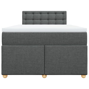 Κρεβάτι Boxspring με Στρώμα Σκούρο Γκρι 120x190 εκ Υφασμάτινο - Pakobazaar