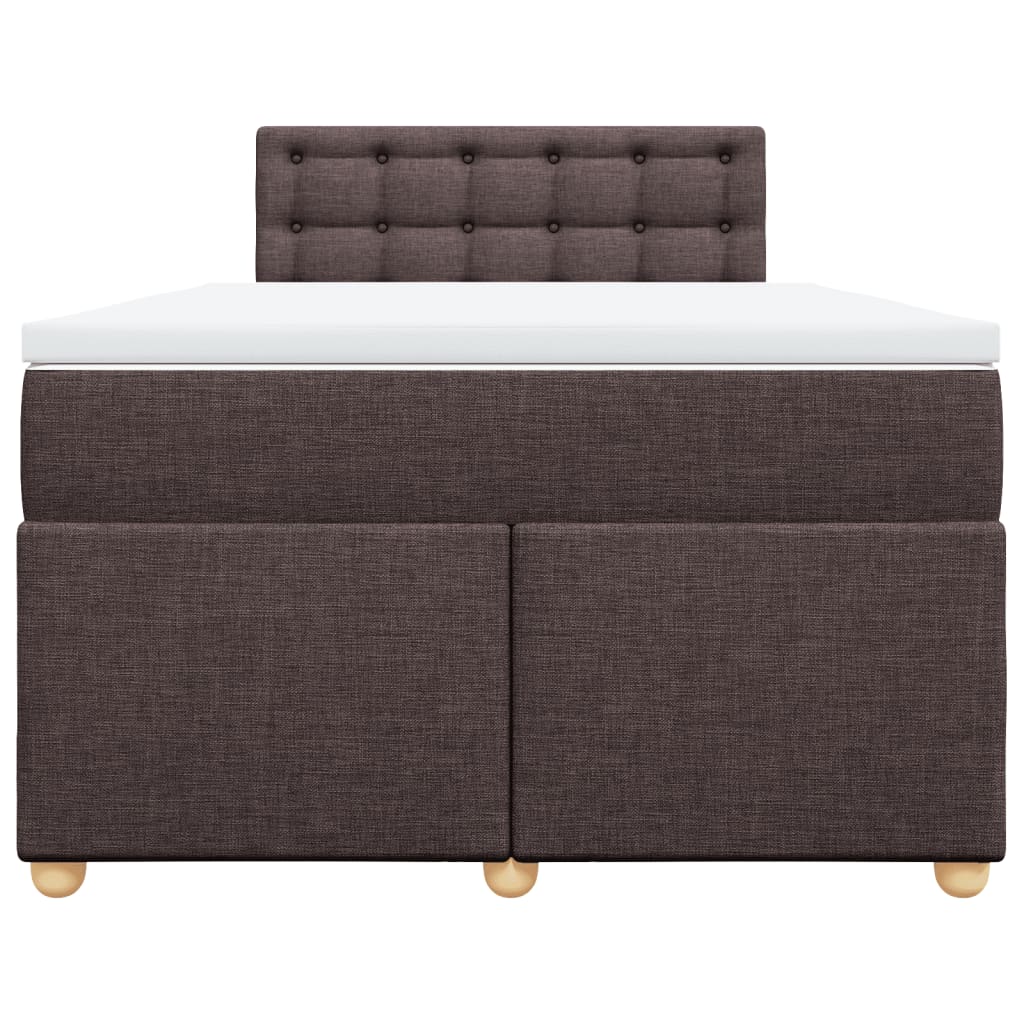 Κρεβάτι Boxspring με Στρώμα Σκούρο Καφέ 120x190 εκ Υφασμάτινο - Pakobazaar
