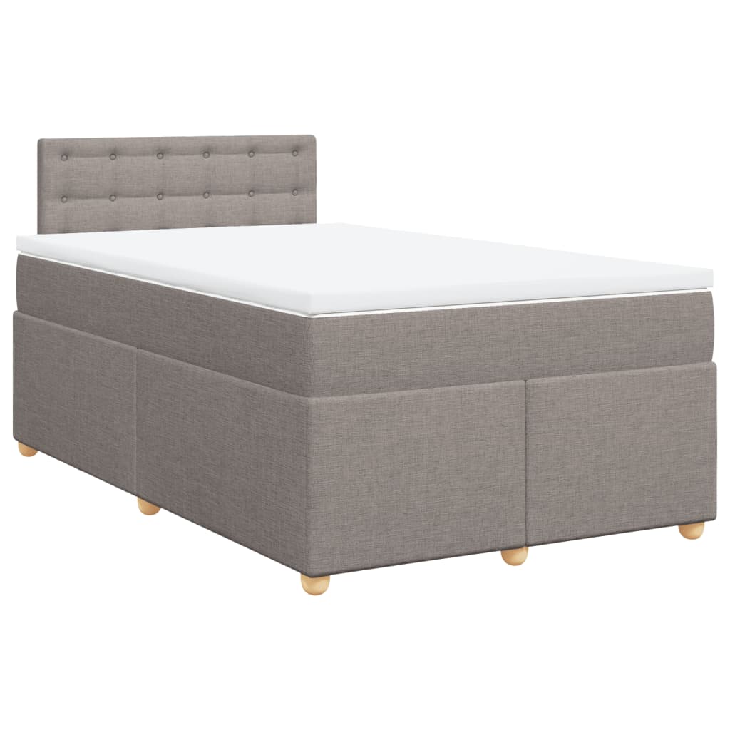 Κρεβάτι Boxspring με Στρώμα Taupe 120x190 εκ. Υφασμάτινο