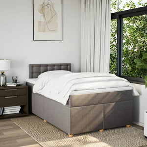 Κρεβάτι Boxspring με Στρώμα Taupe 120x190 εκ. Υφασμάτινο